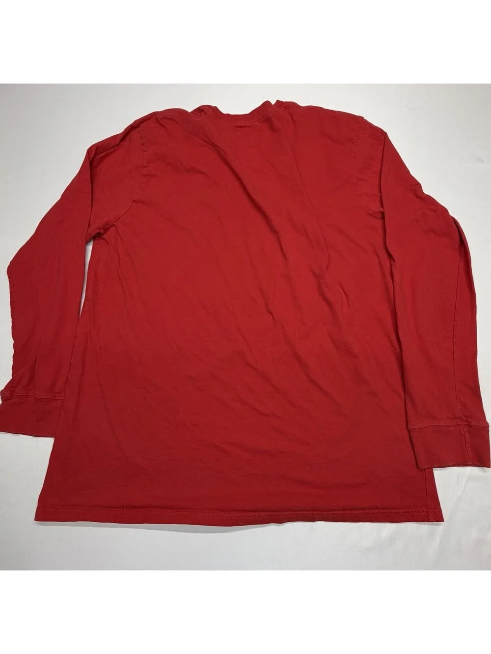 The North Face Long Sleeve T Shirt Mens Red Logo Crew Neck Cotton - Size XL